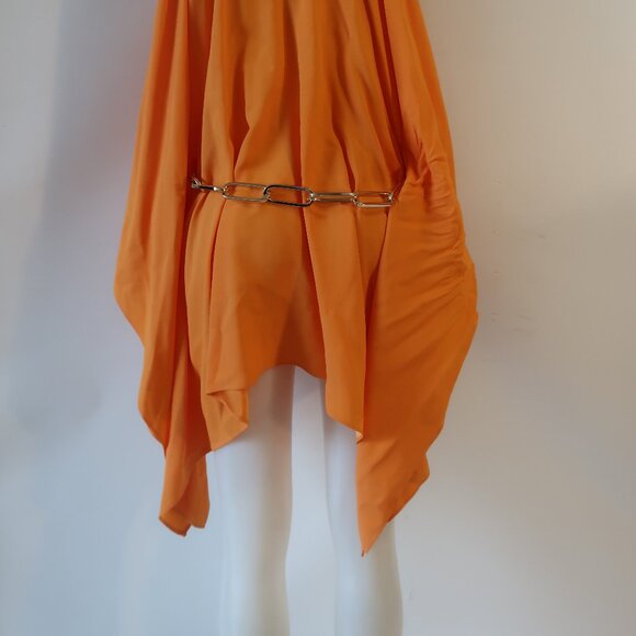 Taller Marmo Orange Halter Chain Belt Sleeveless Halter Tunic Top L COLOR - Picture 6 of 9